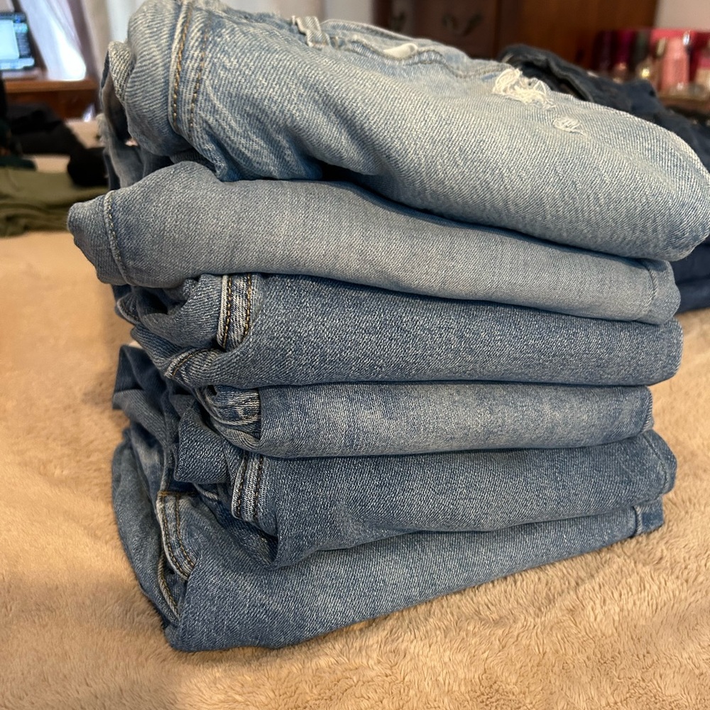 Bundle of light wash jeans